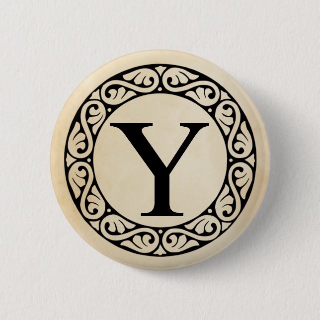 Greek Alphabet Letter Upsilon Pinback Button (Front)