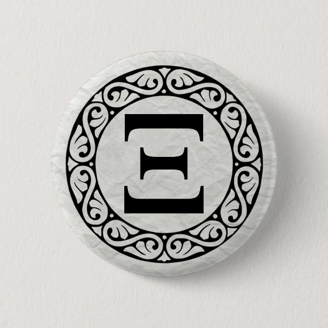 Greek Alphabet Letter Xi Pinback Button (Front)