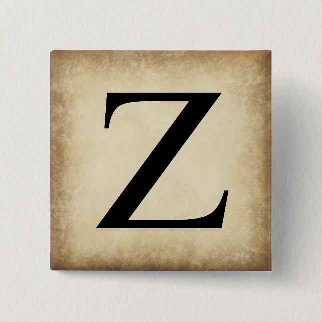 Greek Alphabet Letter Zeta Button (Front)