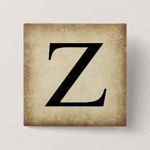 Greek Alphabet Letter Zeta Button
