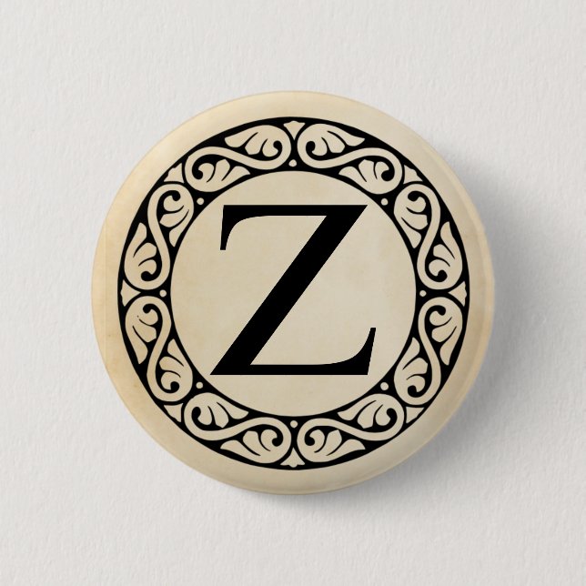 Greek Alphabet Letter Zeta Pinback Button (Front)