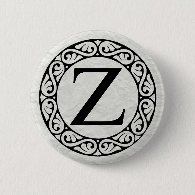 Greek Alphabet Letter Zeta Pinback Button (Front)