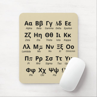 Greek Alphabet Letters In Order Mouse Pad