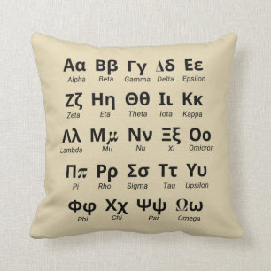 Greek Alphabet Letters In Order Throw Pillow
