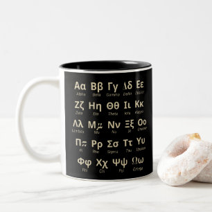 Greek Alphabet Letters In Order With Pronunciation Two-Tone Coffee Mug