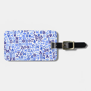 Greek alphabet luggage tag