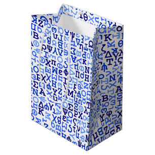 Greek alphabet medium gift bag