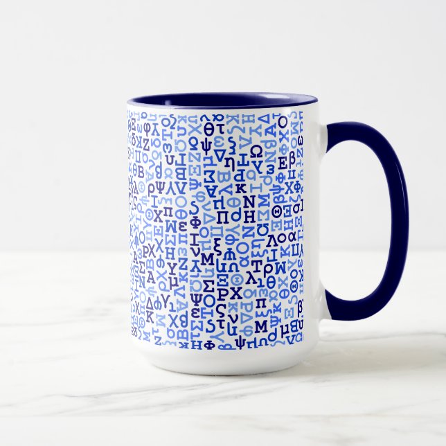 Greek alphabet mug (Right)
