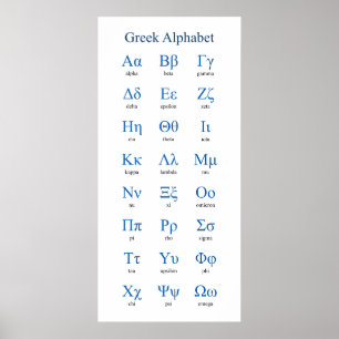 Greek Alphabet Narrow Vertical Poster