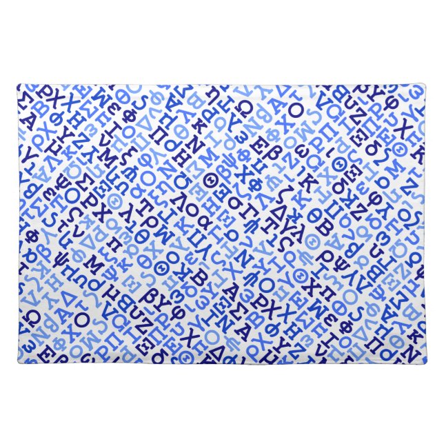 Greek alphabet placemat (Front)