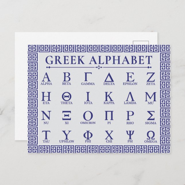 Greek Alphabet   Postcard (Front/Back)