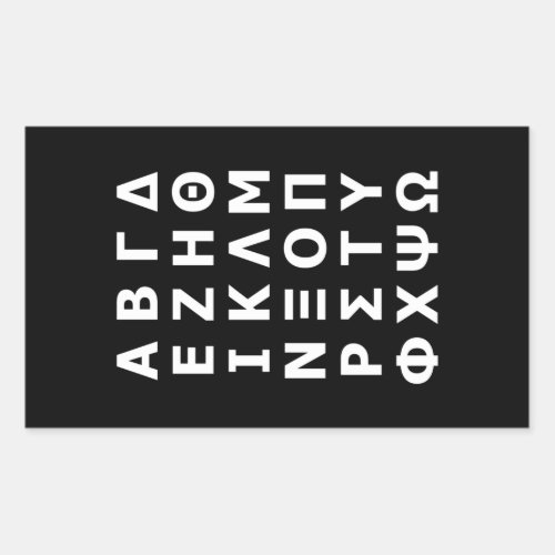 Greek Alphabet Rectangular Sticker