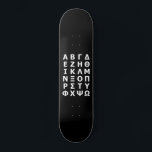 Greek Alphabet Skateboard<br><div class="desc">Elleniko Alphaveto.

Globe Trotters specialises in idiosyncratic imagery from around the globe. Here you will find unique Greeting Cards,  Postcards,  Posters,  Mousepads and more.</div>