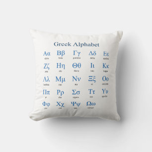 Greek Alphabet Square Throw Pillow