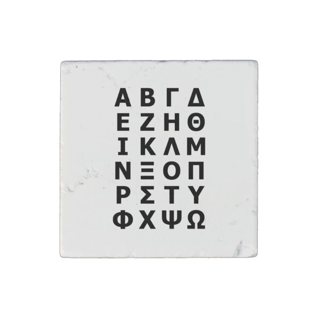 Greek Alphabet Stone Magnet (Front)