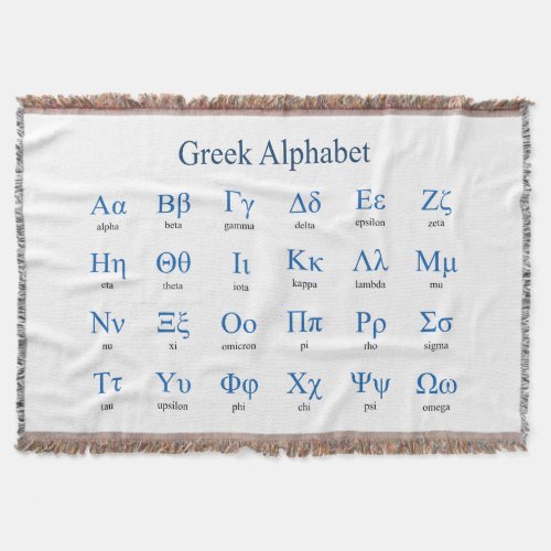 Greek Alphabet Throw Blanket