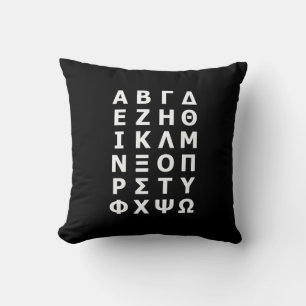 Greek Alphabet Throw Pillow