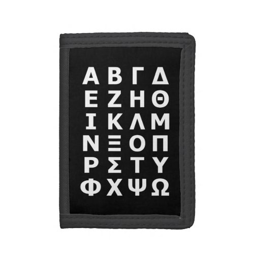 Greek Alphabet Trifold Wallet