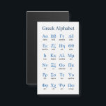 Greek Alphabet Vertical Magnetic Card<br><div class="desc">Lower and upper case greek letters with their names. Vector object with custom colors for title,  letters and letter names. Custom background color.</div>