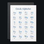 Greek Alphabet Vertical Magnetic Card<br><div class="desc">Lower and upper case greek letters with their names. Vector object with custom colors for title,  letters and letter names. Custom background color.</div>