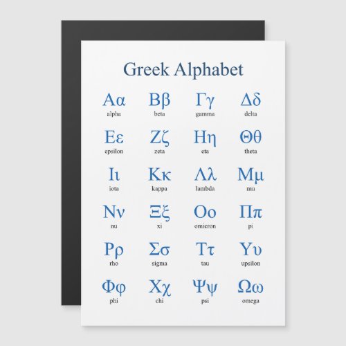 Greek Alphabet Vertical Magnetic Card