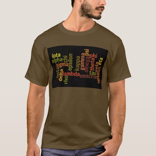 Greek Alphabet (Word Cloud) T-Shirt (Front)