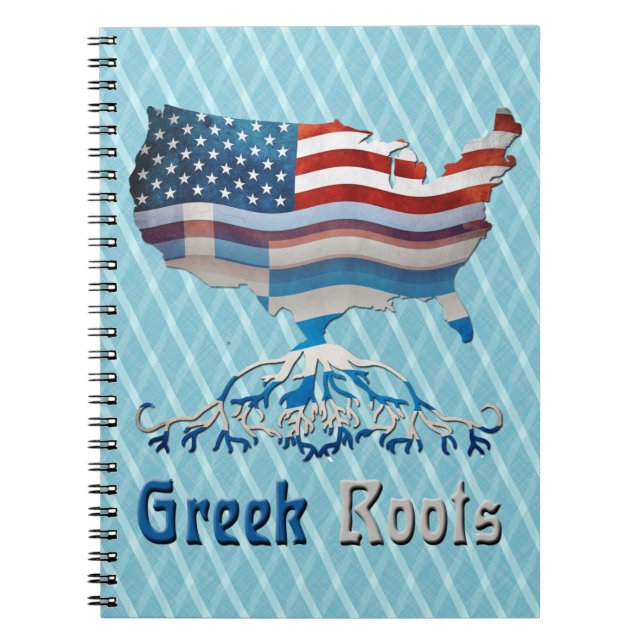 Greek American Flags Notepad Notebook (Front)