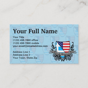 Greek-American Shield Flag Business Card