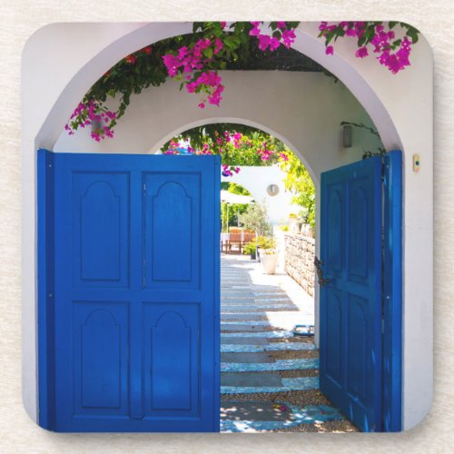 Greek and Turkish Style Blue Door Beverage Coaster