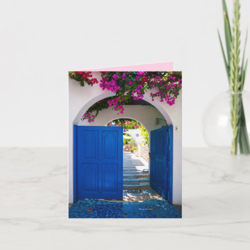 Greek and Turkish Style Blue Door Card