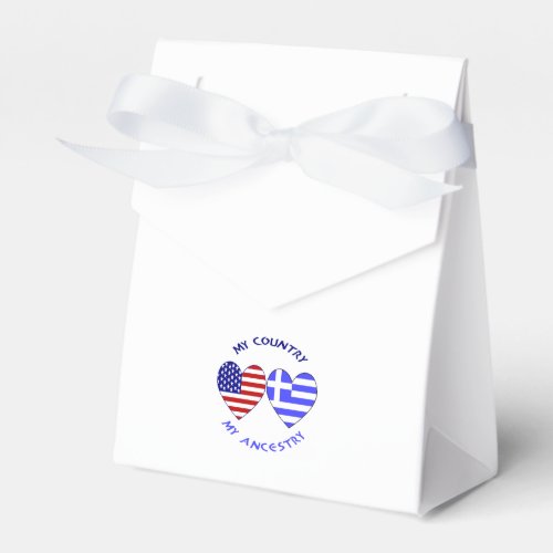 Greek and USA Flags Hearts Country Ancestry Favor Boxes