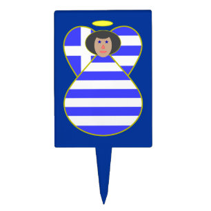 Greek Angel with Black Hair Cake Topper