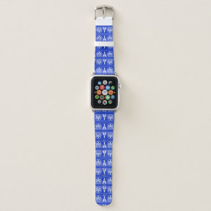 Greek Arabesque Mediterranean Pattern Blue Apple Watch Band