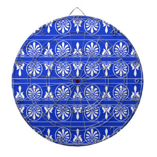 Greek Arabesque Mediterranean Pattern Blue Dart Board