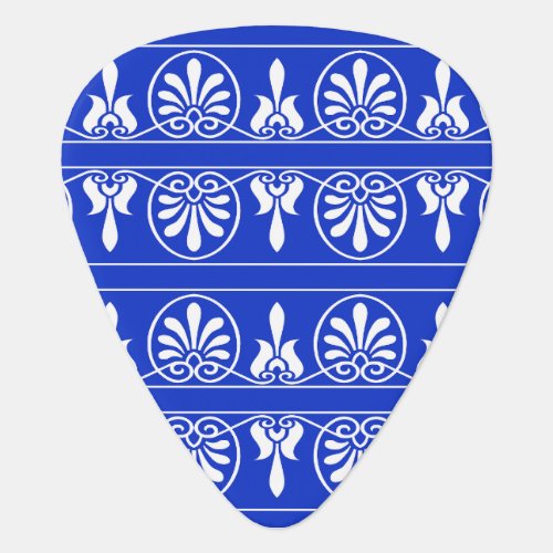 Greek Arabesque Mediterranean Pattern Blue Guitar Pick