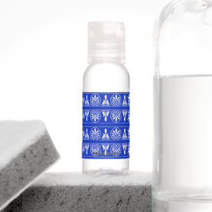 Greek Arabesque Mediterranean Pattern Blue Hand Sanitizer