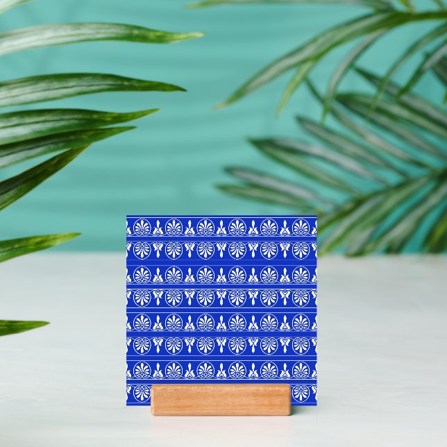 Greek Arabesque Mediterranean Pattern Blue Holder (Insitu 2)