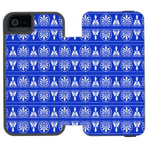 Greek Arabesque Mediterranean Pattern Blue iPhone SE/5/5s Wallet Case