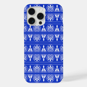 Greek Arabesque Mediterranean Pattern Blue iPhone 15 Pro Max Case