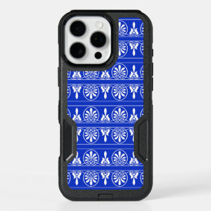 Greek Arabesque Mediterranean Pattern Blue iPhone 16 Pro Max Case