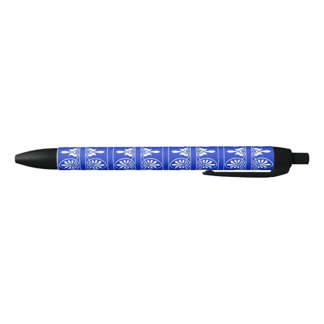 Greek Arabesque Mediterranean Pattern Blue Pen (Bottom)