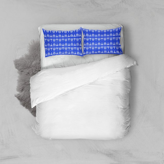 Greek Arabesque Mediterranean Pattern Blue Pillow Case (Creator Uploaded)
