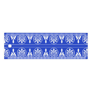 Greek Arabesque Mediterranean Pattern Blue Ruler