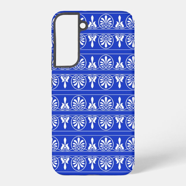 Greek Arabesque Mediterranean Pattern Blue Samsung Galaxy Case (Back)