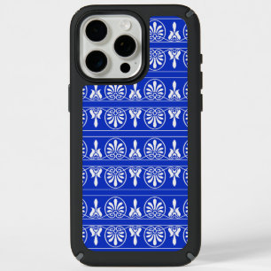 Greek Arabesque Mediterranean Pattern Blue iPhone 15 Pro Max Case