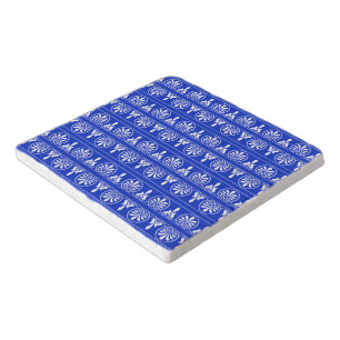 Greek Arabesque Mediterranean Pattern Blue Trivet