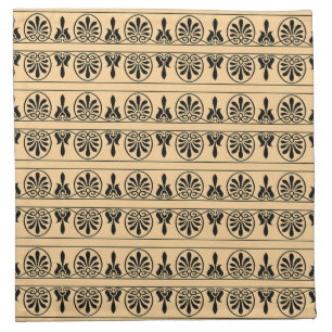 Greek Arabesque Mediterranean Pattern Brown Cloth Napkin