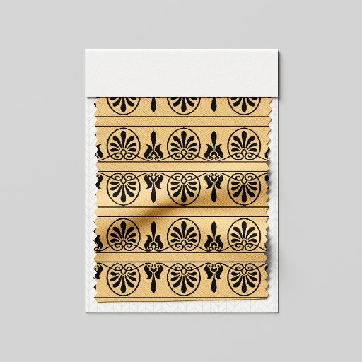 Greek Arabesque Mediterranean Pattern Brown Fabric