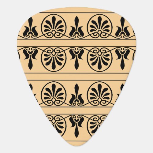 Greek Arabesque Mediterranean Pattern Brown Guitar Pick