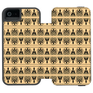Greek Arabesque Mediterranean Pattern Brown iPhone SE/5/5s Wallet Case
